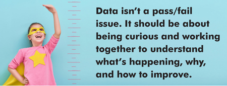 Data isn’t a pass/fail issue. It should be about being curious and working together to understand what’s happening, why, and how to improve.